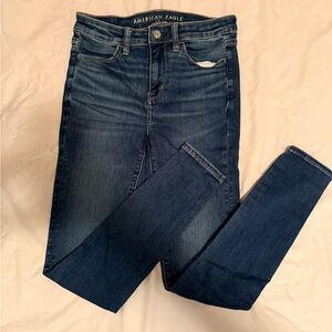 American Eagle Outfitters Women's Dark Blue Skinny Jeans